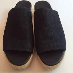 VINCE Solana Platform Espadrille Sandal Denim 9.5